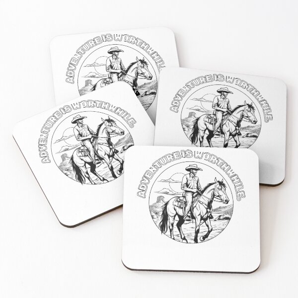 Artikelvorschau, Abenteuer lohnen sich, Cowboy, Vintage, Retro, zeitgenössische Kunst, visuelle Kunst, bildende Kunst entworfen und verkauft von Angpau.