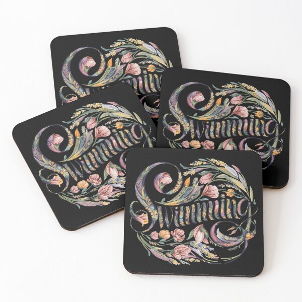 Item preview, Swimming Floral Typography Art designed and sold by Zwembad Vergelijker.