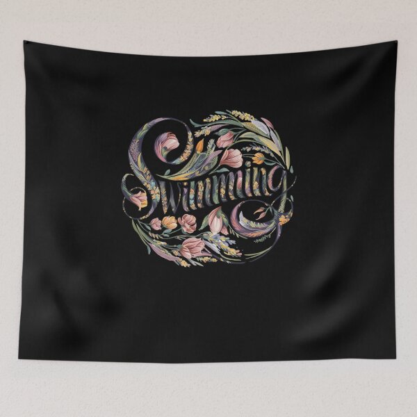 Item preview, Swimming Floral Typography Art designed and sold by Zwembad Vergelijker.
