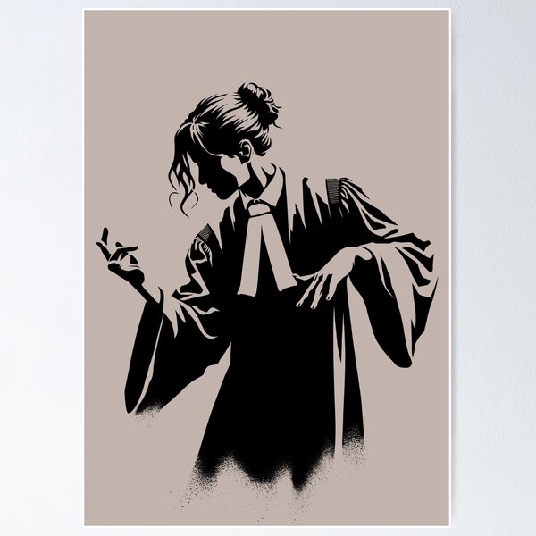 Item preview, Modern Attorney, Dancing Lawyer, Law Art, Lawyer Gift designed and sold by HolyHuesGallery.
