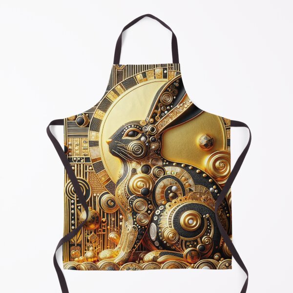 Item preview, Golden Steampunk Rabbit Art Print | Mechanical Hare Geometric Illustration designed and sold by Suzana Djordjevic.