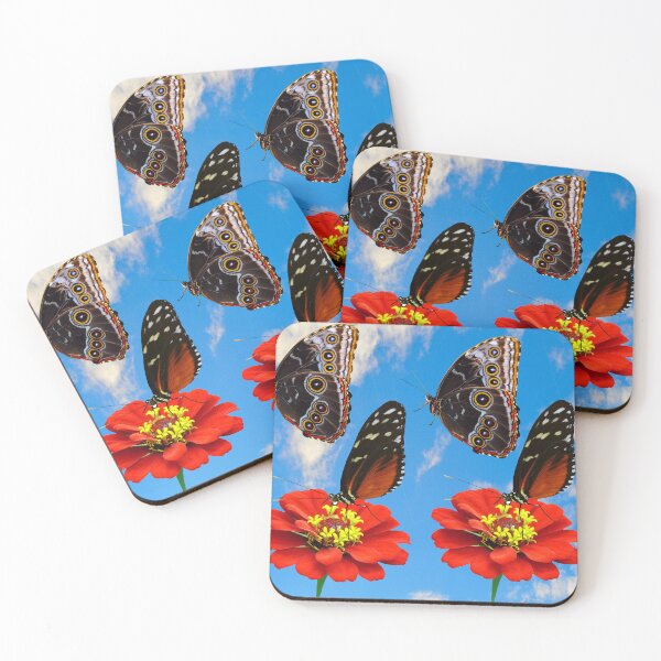 Item preview, 2 Butterflies Heliconius hecate and 2 Blue morpho butterfly  designed and sold by Peter Etchells.