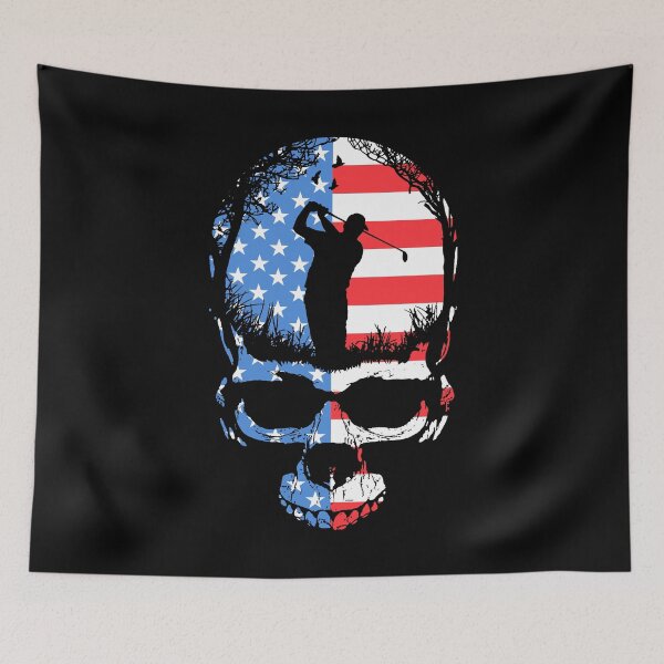 Item preview, 4th Of July Golf Golfer Skull USA Flag Sunset Halloween designed and sold by GrandeDuc.