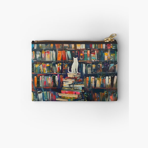 Item preview, White cat in the library - resting designed and sold by sakurashorty.