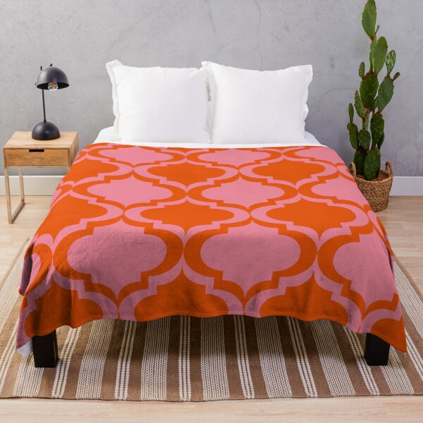 Item preview, Pink and Orange Moroccan Tile Trellis Pattern  designed and sold by Yasminepatterns .