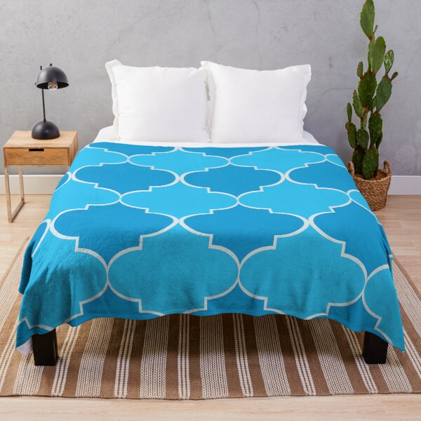 Item preview,  Blue and Turquoise Moroccan Tile Trellis Pattern  designed and sold by Yasminepatterns .