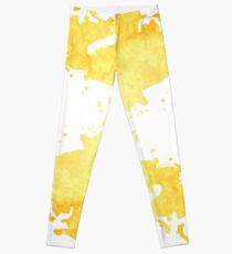 Yellow Watercolor Leggings