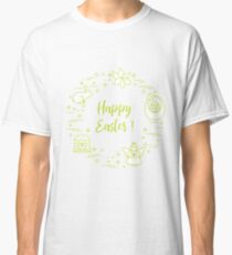 Easter cake, basket, eggs, rabbit, flowers, angel. Classic T-Shirt
