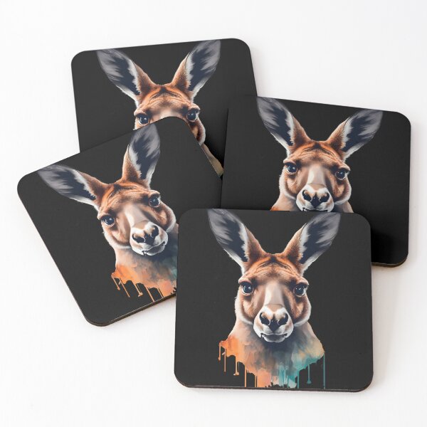 Item preview, Kangaroo watercolor portrait designed and sold by Ann Miu Deluxe.