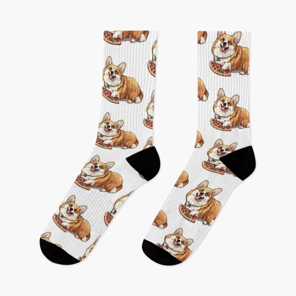 Item preview, Happy Corgi with pizza designed and sold by Anbe_design.
