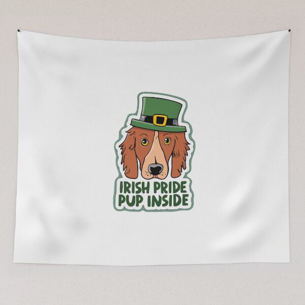 Item preview, Irish Pride Setter Cartoon with Green Top Hat designed and sold by NiftyWrx.