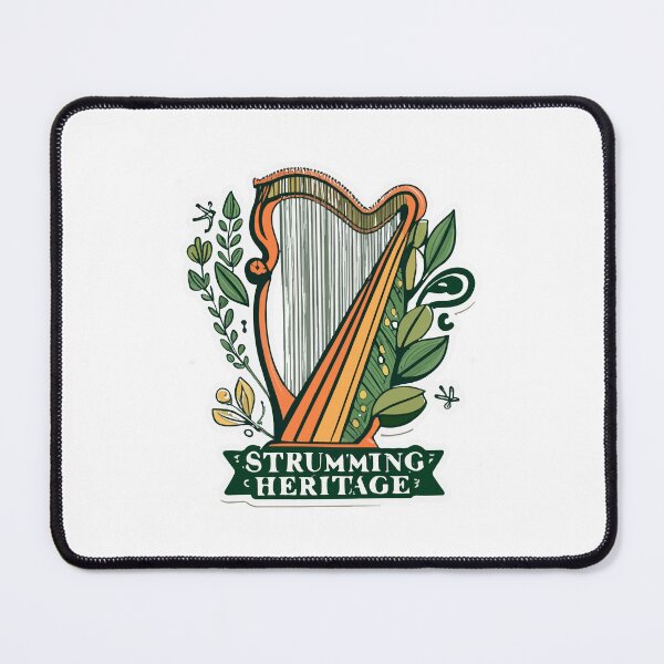 Item preview, Strumming Heritage - Harp and Greenery Sketch designed and sold by NiftyWrx.