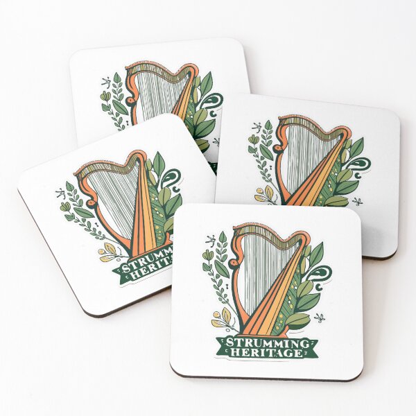 Item preview, Strumming Heritage - Harp and Greenery Sketch designed and sold by NiftyWrx.