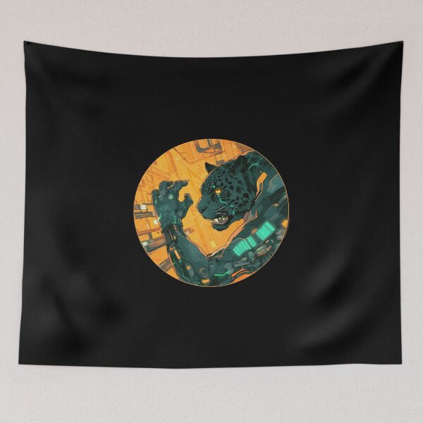Item preview, Cyber Black Jaguar // Black Jaguar // Cool Animal // Cyber Animal // Future Animal Art // Animal Warrior // Animal Cute Art // Gaming Aesthetic stickers designed and sold by SMARTKIT  DESIGNAGENCY.
