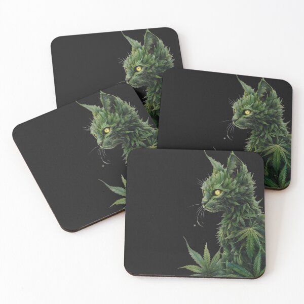 Item preview, Green Goddess: Cannabis Cat in Dark Fantasy designed and sold by AdesignTEE.