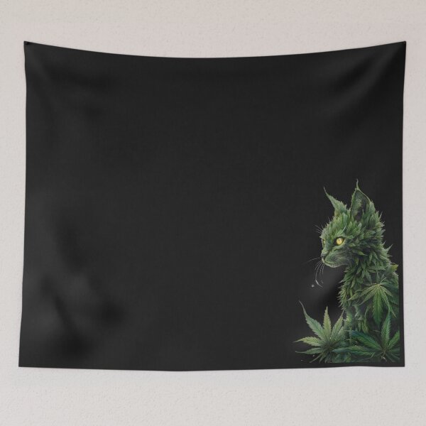 Item preview, Green Goddess: Cannabis Cat in Dark Fantasy designed and sold by AdesignTEE.