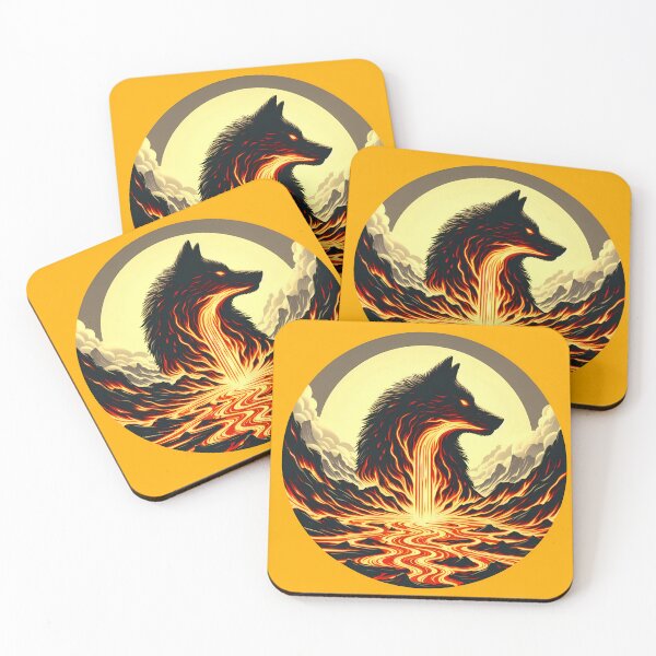 Item preview, Circle Design Lava Fire Wolf, Ai Generated Art  designed and sold by ACC .
