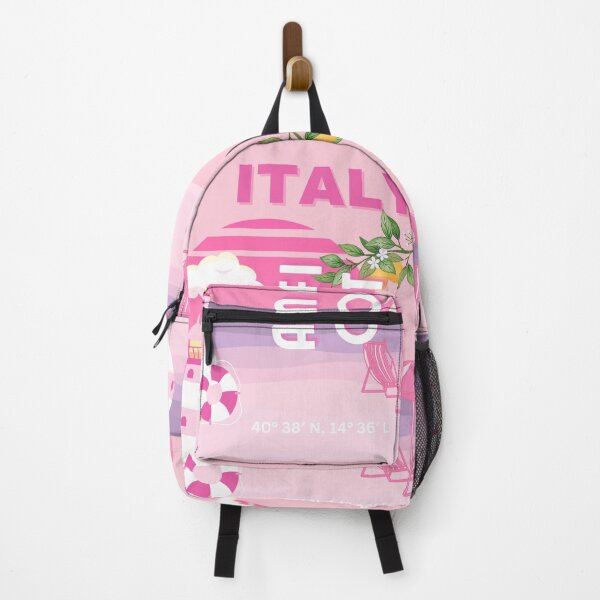 Item preview, Amalfi Coast, Preppy Travel, Pink designed and sold by Magic Love Art Print.