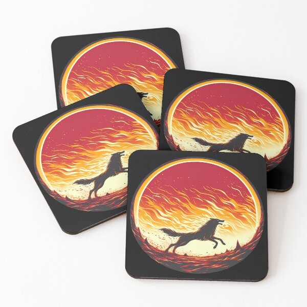 Item preview, Circle Design Lava Fire Wolf, Ai Generated Art  designed and sold by ACC .