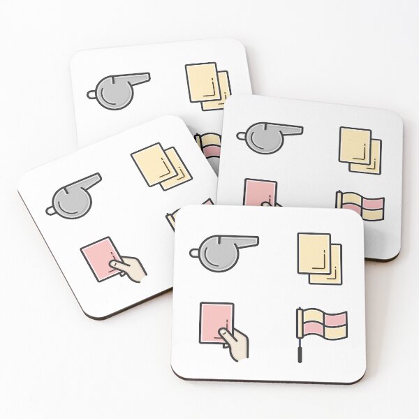 Item preview, Soccer referee whistle, red, yellow cards and offside flag designed and sold by Sargatal.