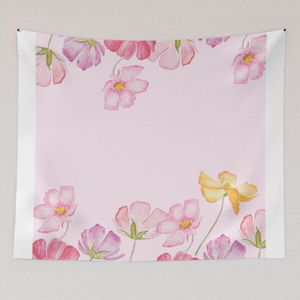 Item preview, cosmos in pink background designed and sold by ColorandColor.
