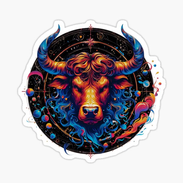 Item preview, Taurus Zodiac Sign Bull Head designed and sold by Neerarts.