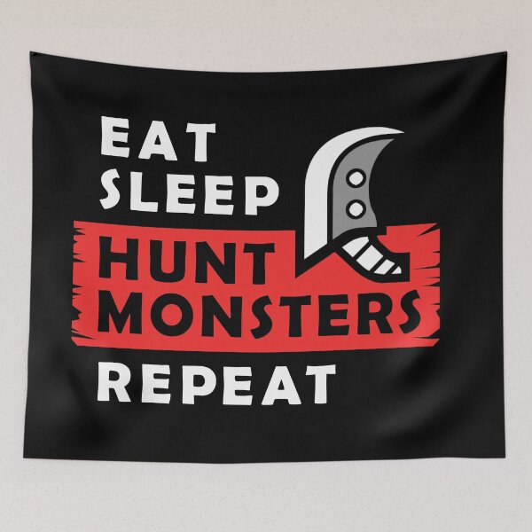 Item preview, EAT SLEEP HUNT MONSTERS REPEAT MH Tee designed and sold by CuteNCool.