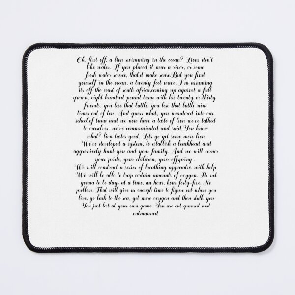 Item preview, Other guys lion vs tuna quote designed and sold by Magicalpallette.