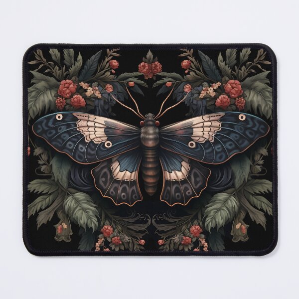 Item preview, Gothic moth, Goth moth, Dark Mole, Wild dark butterfly among wildflowers designed and sold by MoonCatLab.