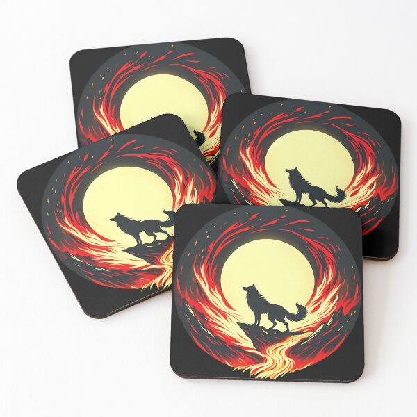 Item preview, Circle Design Lava Fire Wolf, Ai Generated Art  designed and sold by ACC .
