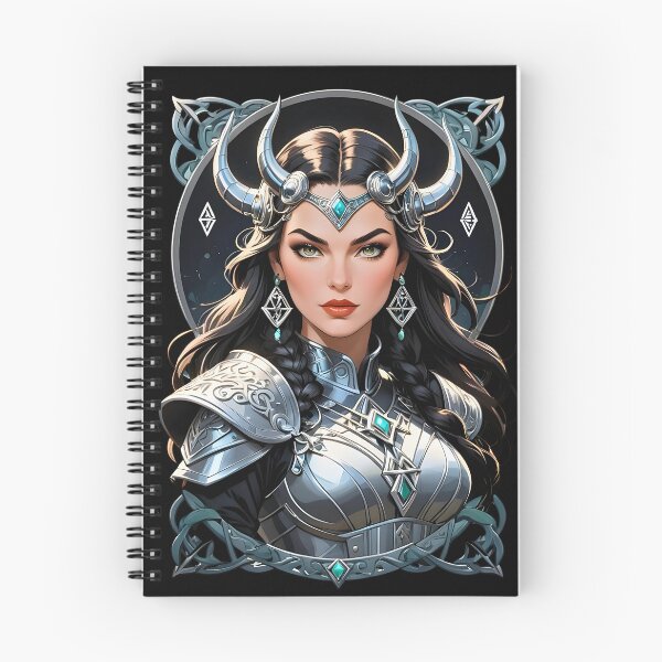 Item preview, Valkyrie Viking Warrior Nordic Mythology retro comic design designed and sold by BorgSpareParts.
