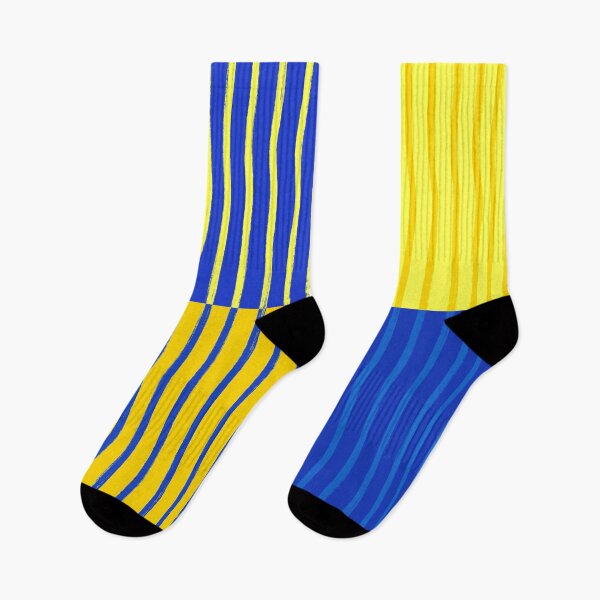 Item preview, Blue and Yellow Brushstroke Stripes Grid Patchwork  designed and sold by OneThreeSix.