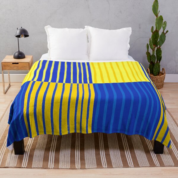Item preview, Blue and Yellow Brushstroke Stripes Grid Patchwork designed and sold by OneThreeSix.