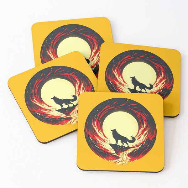 Item preview, Circle Design Lava Fire Wolf, Ai Generated Art  designed and sold by ACC .