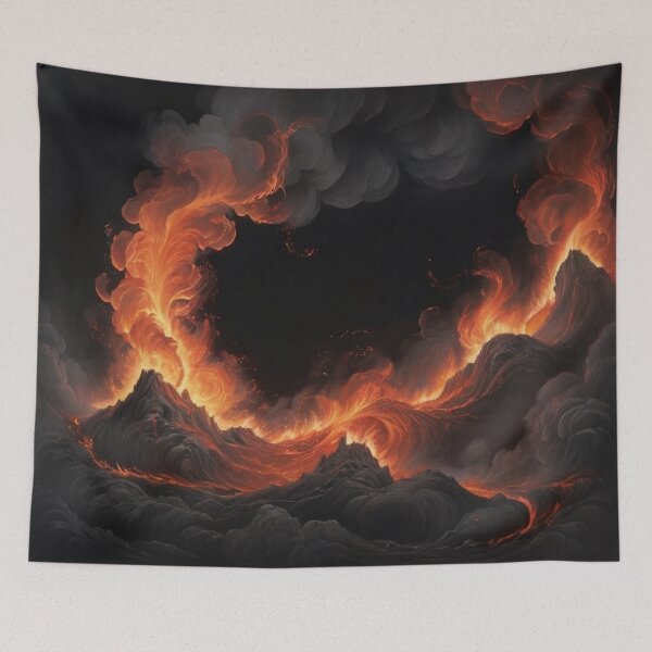 Item preview, flames flickering with an ethereal brightness against the dark night sky designed and sold by Zoa220.
