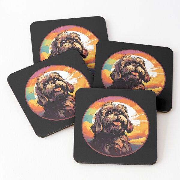 Item preview, Lhasa Apso Retro Sunset designed and sold by AussieWonders.