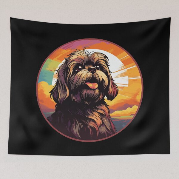 Item preview, Lhasa Apso Retro Sunset designed and sold by AussieWonders.