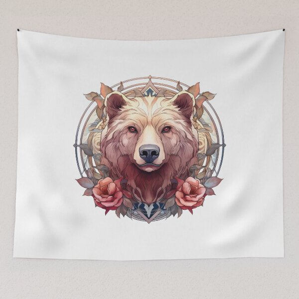 Item preview, Boho Brown Bear Graphic Watercolor Menagerie A Celebration of Animals in Every Form  designed and sold by dcohea.