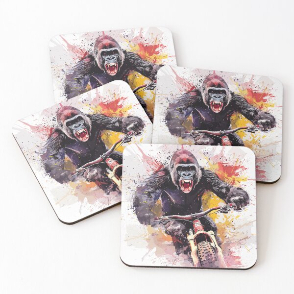 Item preview, King of the Trails: A gorilla on a mountain bike designed and sold by UnrealMTB.
