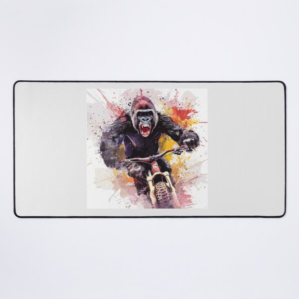 Item preview, King of the Trails: A gorilla on a mountain bike designed and sold by UnrealMTB.
