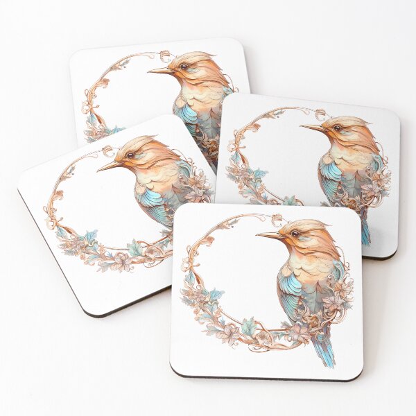 Item preview, Boho Bird with wreath Graphic Watercolor Menagerie A Celebration of Animals in Every Form  designed and sold by dcohea.