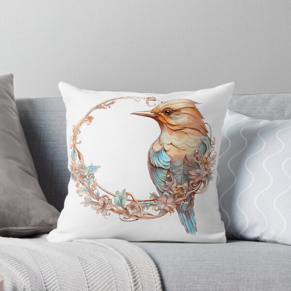 Item preview, Boho Bird with wreath Graphic Watercolor Menagerie A Celebration of Animals in Every Form  designed and sold by dcohea.