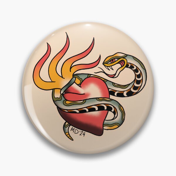 Item preview, American Traditional Snake and Sacred Heart designed and sold by marenara.