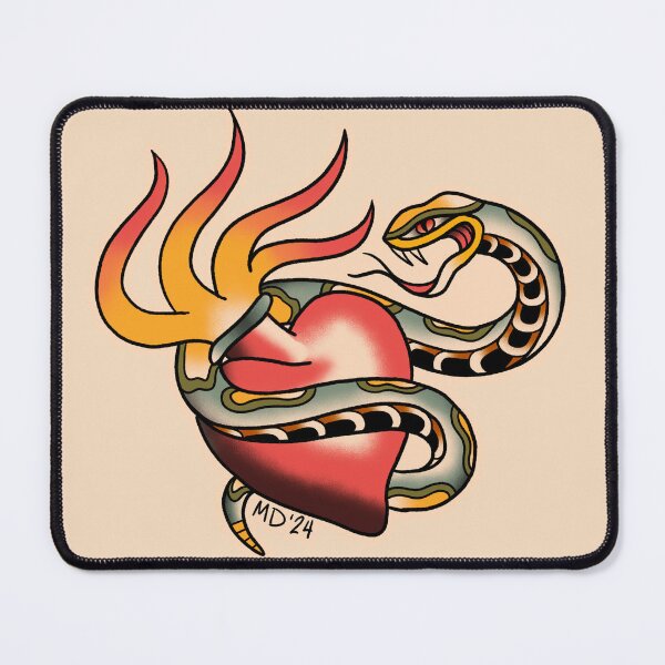 Item preview, American Traditional Snake and Sacred Heart designed and sold by marenara.
