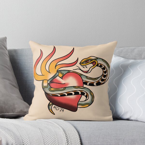 Item preview, American Traditional Snake and Sacred Heart designed and sold by marenara.