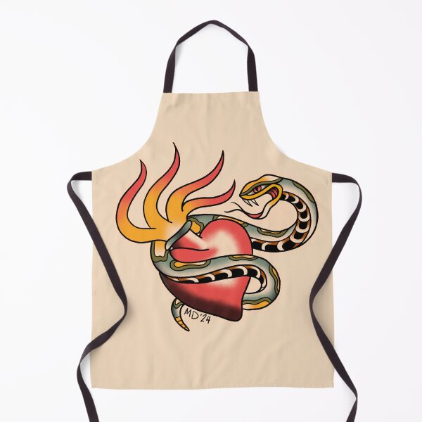 Item preview, American Traditional Snake and Sacred Heart designed and sold by marenara.