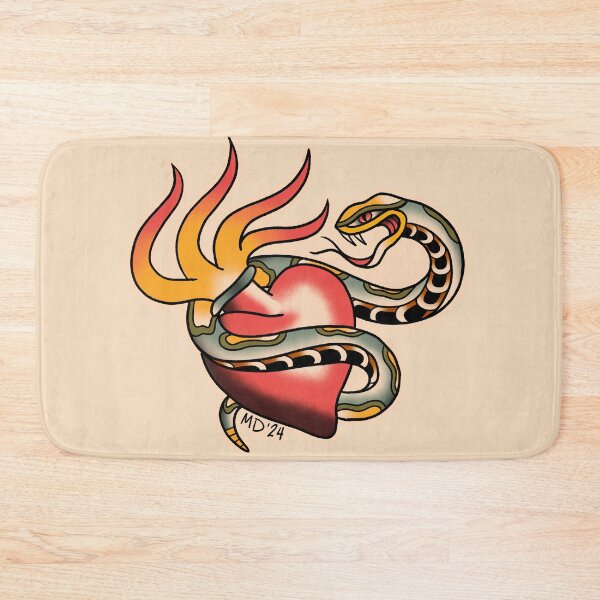 Item preview, American Traditional Snake and Sacred Heart designed and sold by marenara.