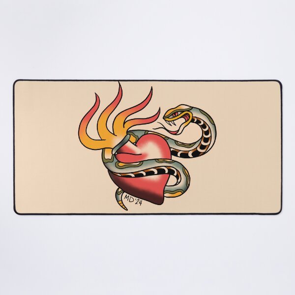 Item preview, American Traditional Snake and Sacred Heart designed and sold by marenara.