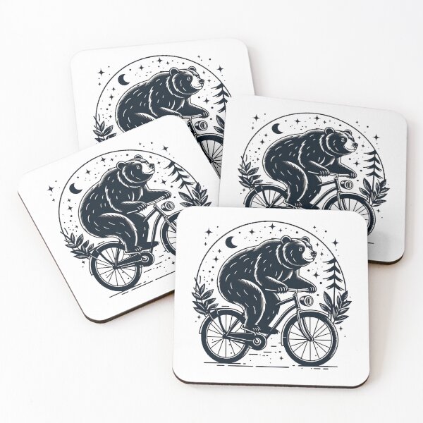 Item preview, a bear riding a bicycle designed and sold by 33SH.