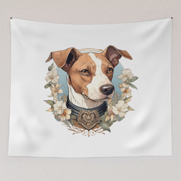 Item preview, Boho Cute Dog with wreath Graphic Watercolor Menagerie A Celebration of Animals in Every Form  designed and sold by dcohea.